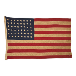Large Vintage Cotton American Flag With 48 Sewn Stars