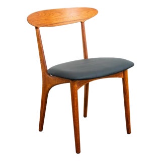 Mid 20th Century Danish Modern Dining Chair Kurt Ostervig Black Teak Oak Round Back For Sale