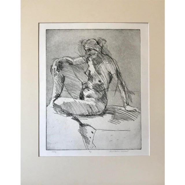 Vintage Mid Century Etching Female Nude by Lossart Artist Proof signed and titled “Lady “ presented matted and framed.