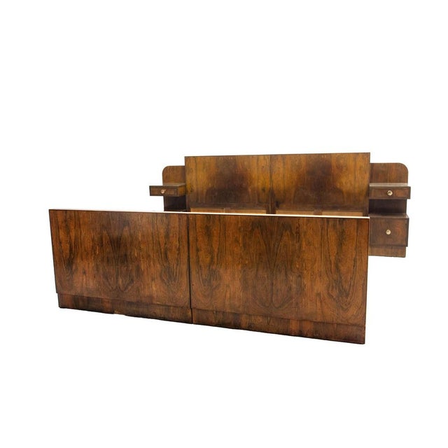 French Art Deco King Size Bed in Walnut, 1930 For Sale - Image 13 of 18