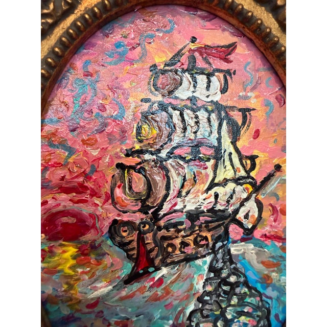 Serg Graff "Lucky Catch" Seascape Acrylic Painting Ship Nautical Art For Sale In Jacksonville, FL - Image 6 of 9