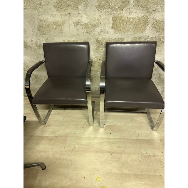 Ludwig Mies van der Rohe BRNO Armchairs by Ludwig Mies Van Der Rohe for Knoll Inc., 1990s, Set of 2 For Sale - Image 4 of 12