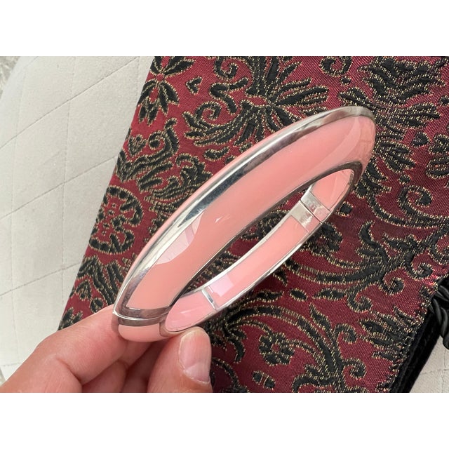 Miriam Salat Candy Pink Sterling Silver Resin bangle For Sale In New York - Image 6 of 18