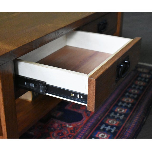 Mission Crofter 4 Drawer Coffee Table With Spindles - 40" - Walnut For Sale - Image 4 of 10