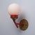 1950s Italian Brass, Red Lacquered Metal, and Opaline Glass Globe Wall Sconce, 1950s For Sale - Image 5 of 8
