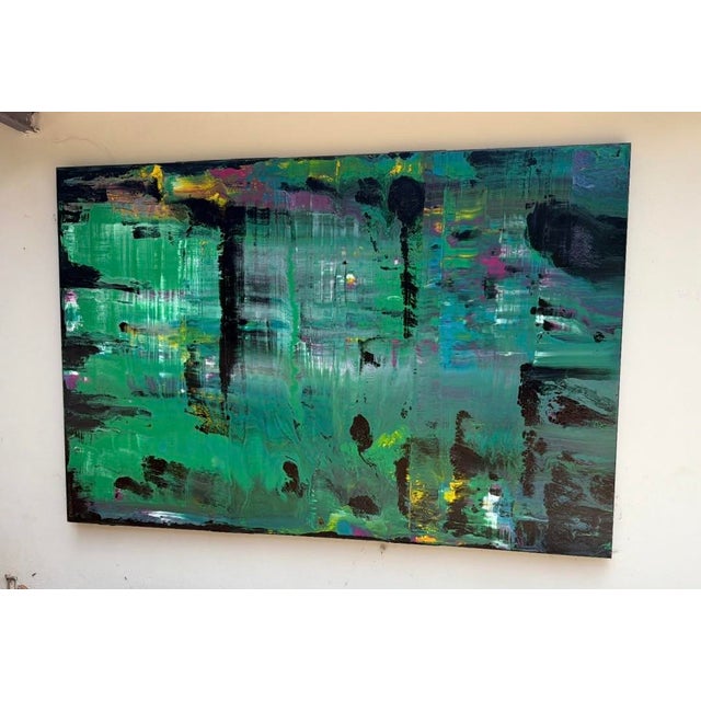 Monumental Abstract Painting in Green by Paulden – 8 Ft. High X 10 Ft. Wide For Sale - Image 9 of 9