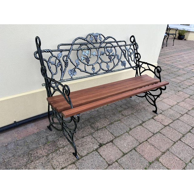 Antique Victorian Blacksmith-Made Cast Iron Garden Bench For Sale - Image 3 of 6