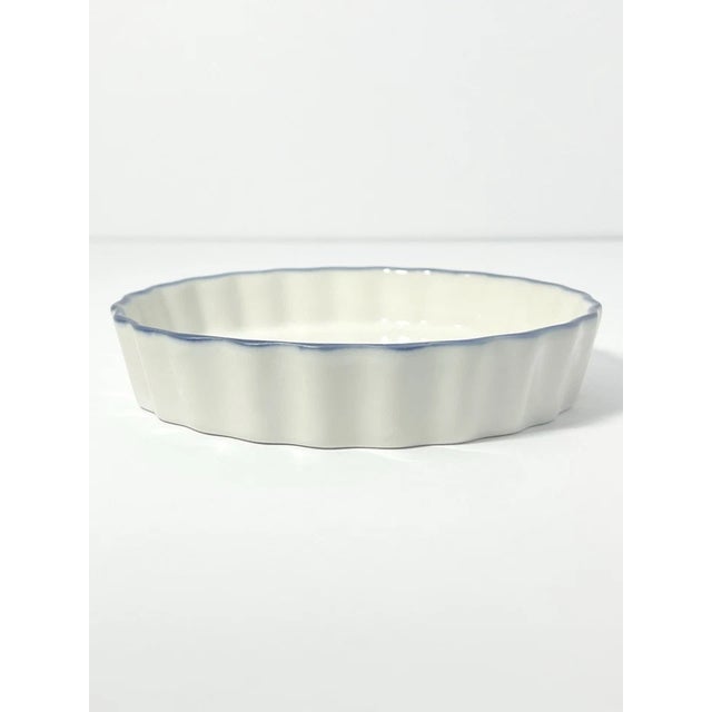 French Bia Cordon Bleu Blanc De Table “Rooster” 4 Tart or Crème Brûlée Shallow Bowls For Sale - Image 3 of 4