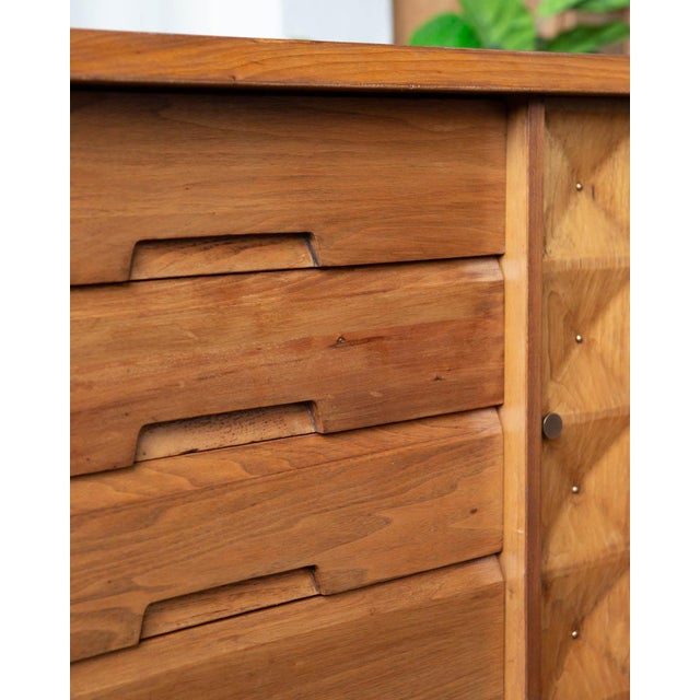 1950s Butternut Diamond-Front Sideboard by Salvatore Bevelacque, Attributed For Sale - Image 12 of 15