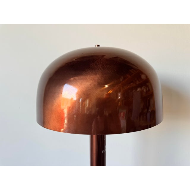 Mid-Century Brown / Copper Finish Mushroom Floor Lamp For Sale - Image 4 of 12