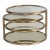 Milo Baughman Style Four-Tier Brass and Smoked Glass Swivel Accent Table For Sale