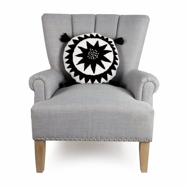 100% wool hooked throw pillow / accent pillow. Includes polyester-fill insert, zipper closure. Cotton/Velvet Blend...