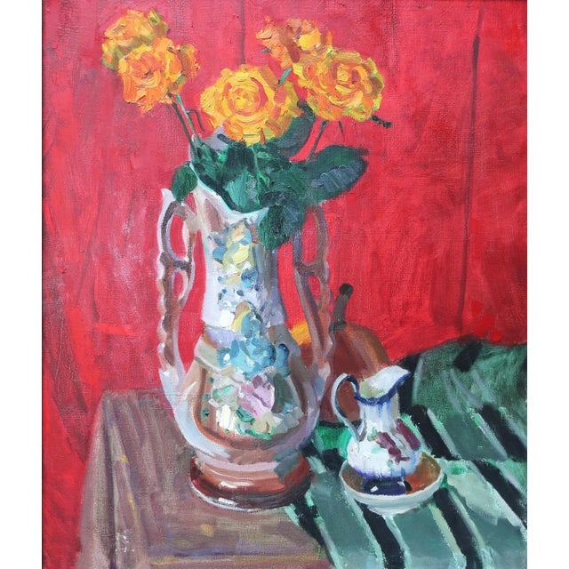 Floral Still Life Oil Painting, Ukrainian Soviet Art (1985) 75-75 For Sale