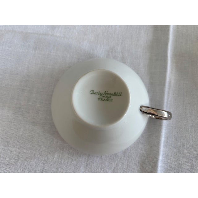 Belle Époque Porcelain Tea Service with Silver Trim by Charles Ahrenfeldt for Limoges, 1890s, Set of 27 For Sale - Image 3 of 9