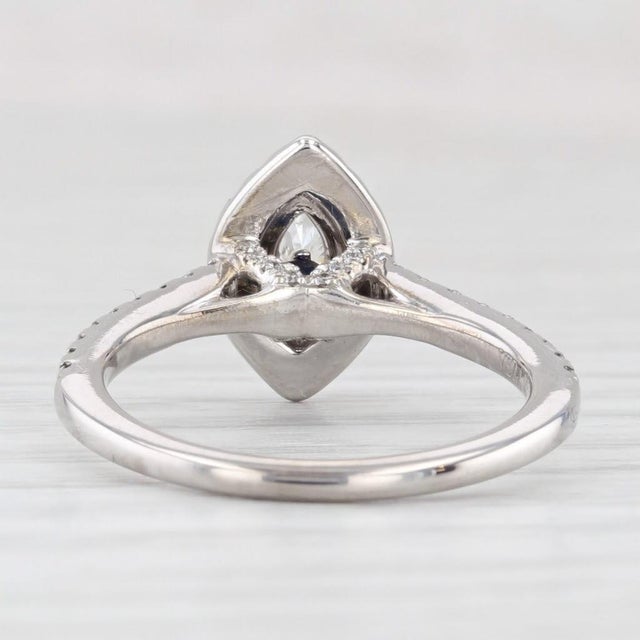 2010s Vera Wang Love 1.09ctw Marquise Diamond Halo Engagement Ring 14k Gold Sapphire, Size 5.25 For Sale - Image 5 of 9