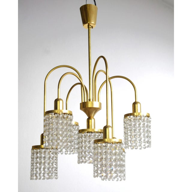 Mid-Century Modern Mid-Century Crystal Chandelier, 1960s For Sale - Image 3 of 8