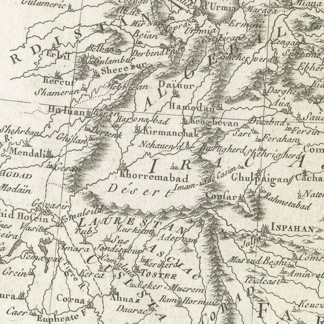 Antique Map of Middle East and Georgia by Bonne, 1780 For Sale - Image 4 of 12