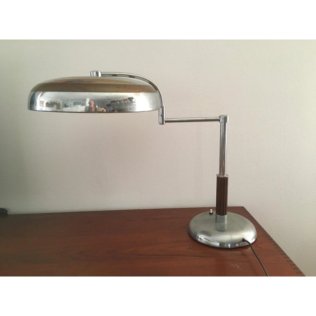 1940s Mid-Century Italian Chrome Plated Table Lamp, 1940s For Sale - Image 5 of 12