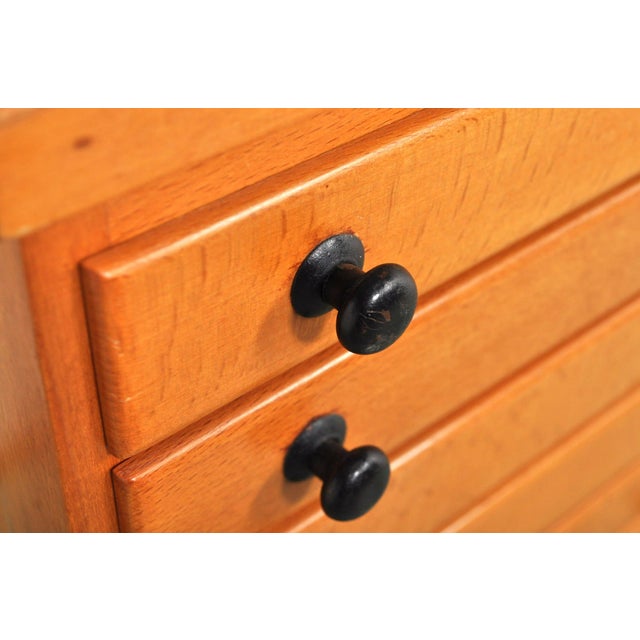 Small Beech Haberdashery Chest of Drawers, 1950s For Sale - Image 3 of 13