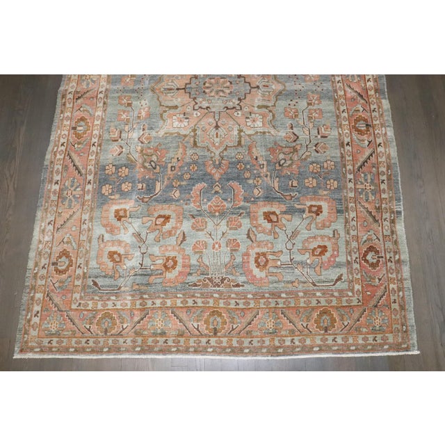 Textile Early 20th Century Persian Sarouk Intermediate Medallion Rug - 4'8" x 7' For Sale - Image 7 of 9