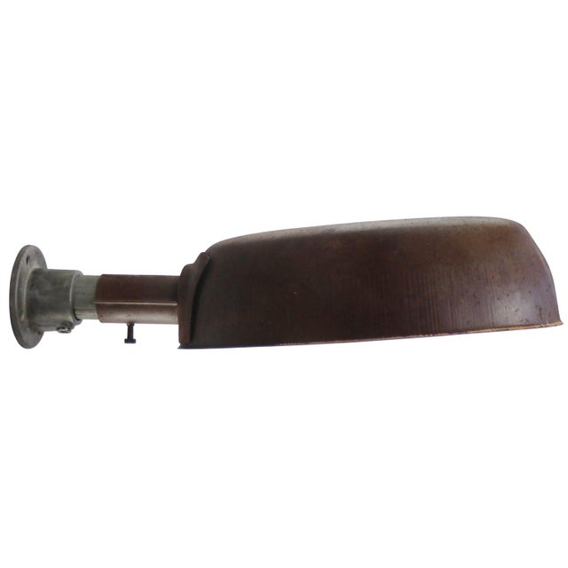Vintage Industrial Brown Rust Iron Wall Light For Sale - Image 6 of 7