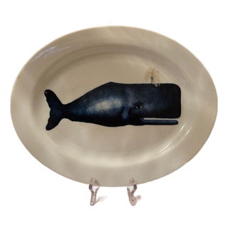 Sperm Whale Porcelain Oval Serving Platter For Sale