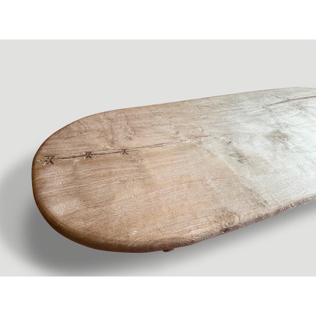 Andrianna Shamaris Mid Century Couture Teak Wood Oval Coffee Table For Sale - Image 12 of 18