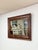 Mid-Century Modern Vintage MCM Walnut Burlwood Tiger Oak Wall Mirror Antique Frame Hanging Mirror For Sale - Image 3 of 13