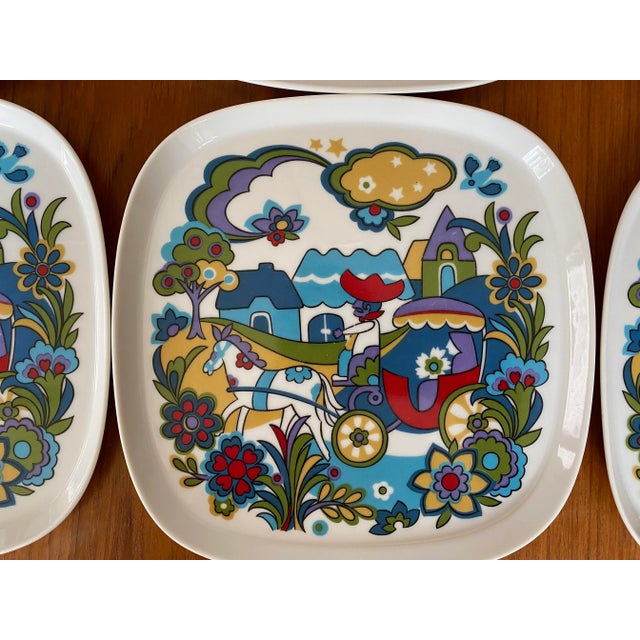Southern Culture〜他6枚たまこページ Quadrille Sango Japan Market Place Square Plates - Set of 6