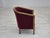 1950s, Danish armchair in original very good condition: no smells and no stains. Cherry-red furniture velour, beech wood...