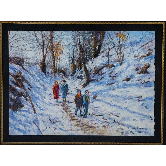 Realism 1930s Hugues Claude Pissarro - Le Petit Fils, Pencil With Pastel For Sale - Image 3 of 5
