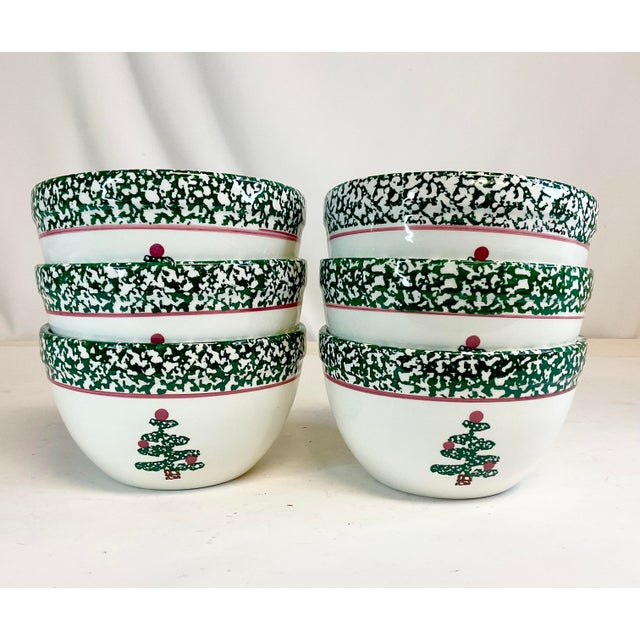 1980s Vintage Boho Chic Furio Italian Christmas Tree Sponge. Dinnerware - Set of 67 For Sale - Image 14 of 16