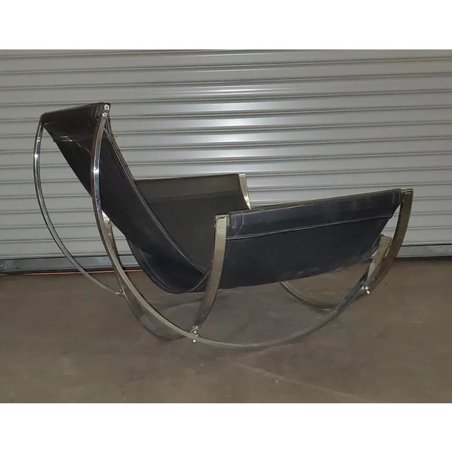 Metal 1970s Vintage Italian Curved Chrome Lounge Chair Attributed To Milo Baughman For Stendig For Sale - Image 7 of 12