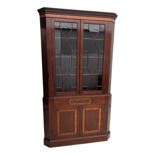 English Style Corner Bookcase in Mahogany For Sale