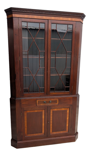 English Style Corner Bookcase in Mahogany