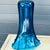 Mid-Century Modern Blue Ruffled Rim 14" Tall Blown Glass Vase For Sale - Image 10 of 11