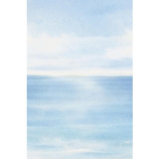 Soft Blue Ocean Horizon, Minimalist Coastal Seascape Art Print, 24″ × 36″ For Sale