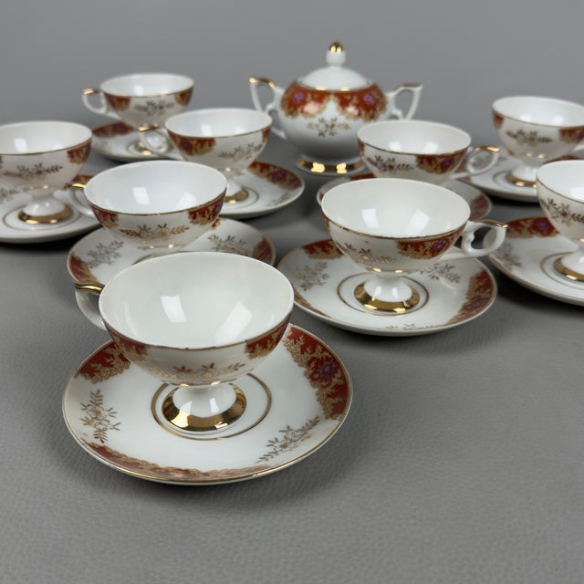 Vintage Finest Porcelain Tea Coffee Service for Nine People, Set of 19 For Sale - Image 3 of 11