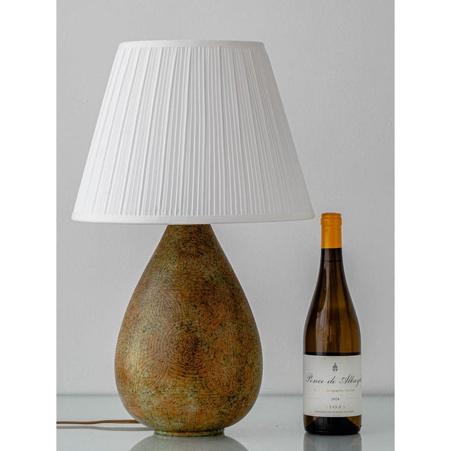 French Modern Organic Sgraffito Ceramic Table Lamp from La Grange aux Potiers, France, 1960s For Sale - Image 3 of 17
