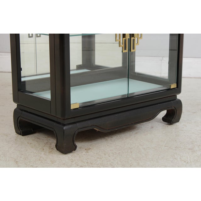 Pair Pulaski Asian Inspired Curio Cabinets For Sale - Image 9 of 13