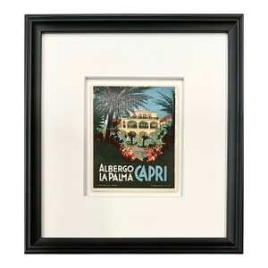 Vintage Albergo La Palma Capri Framed Luggage Label