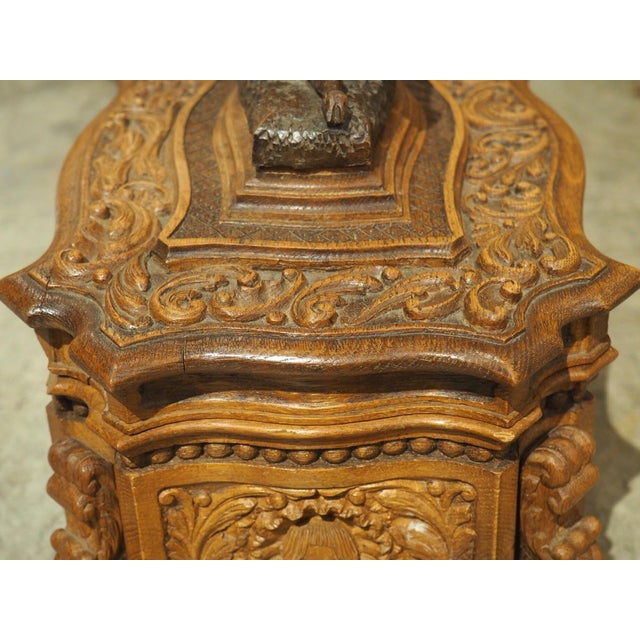 Well Carved French Oak Coffret Jewel Box, Circa 1890 For Sale - Image 9 of 14