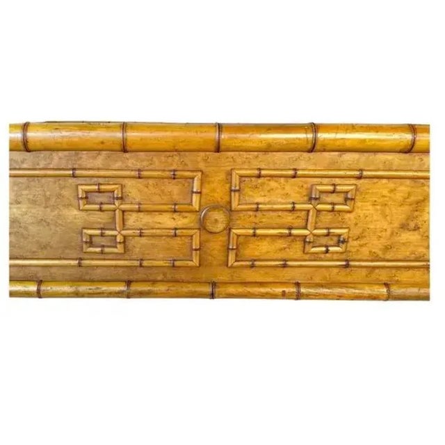 French Burlwood and Faux Bamboo Bed by Maison Krieger For Sale In Tampa - Image 6 of 10