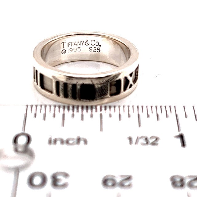 Silver 1990s Tiffany & Co. Estate Sterling Silver Ring, 4.9 Grams, Size 5.25 For Sale - Image 8 of 8