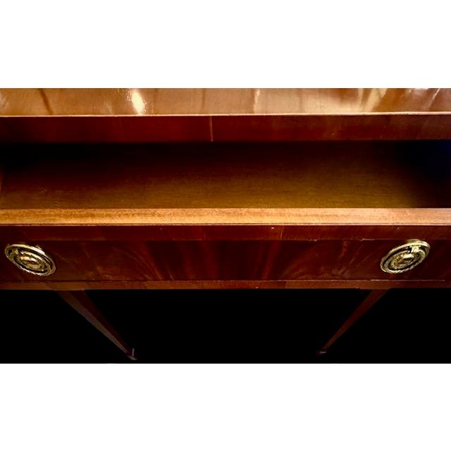 Brown Late 20th Century Hekman Furniture Federal Hepplewhite-Style Demilune Console Table For Sale - Image 8 of 12