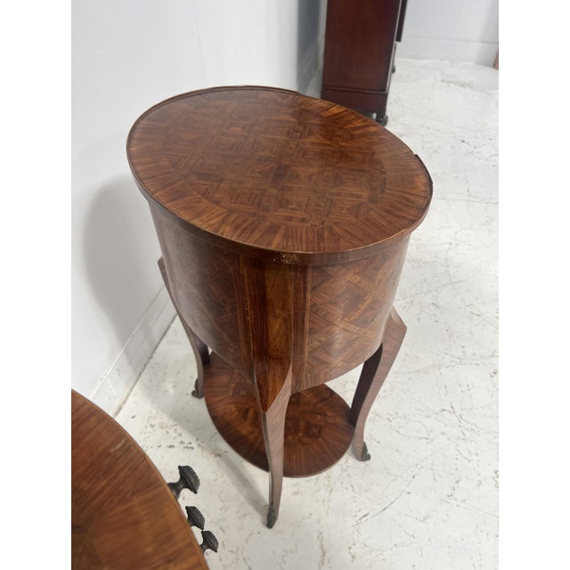Small 20th Century Kidney-Shaped Chests of Drawers in Marquetry Veneer, Set of 2 For Sale - Image 13 of 14