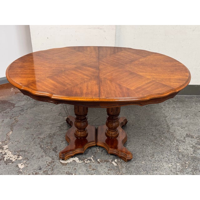 Traditional Double Pedestal Extension Dining Table For Sale - Image 3 of 12