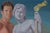 The Oracle of Time by John Tarantola | Oil Painting of a man and a classical statue holding a flame For Sale