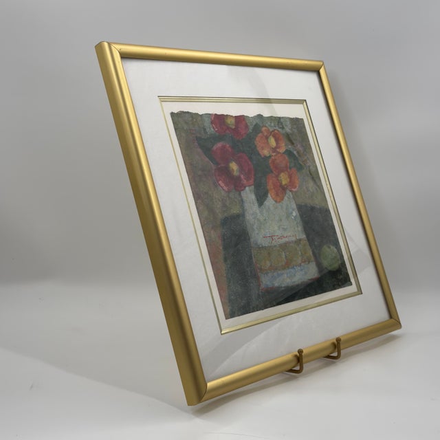 Original John H. Chen Floral Still Life Watercolor Painting on Rice Paper For Sale - Image 4 of 12