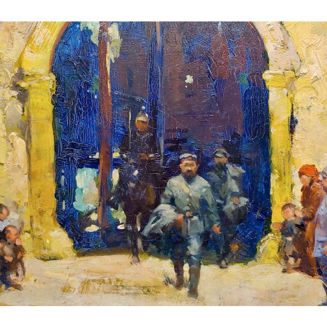 French William Frederick Foster -Ww1 Officers in French Military Headquarters-Oil Painting For Sale - Image 3 of 11